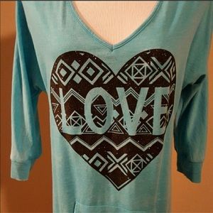 Love V Neck Sweatshirt